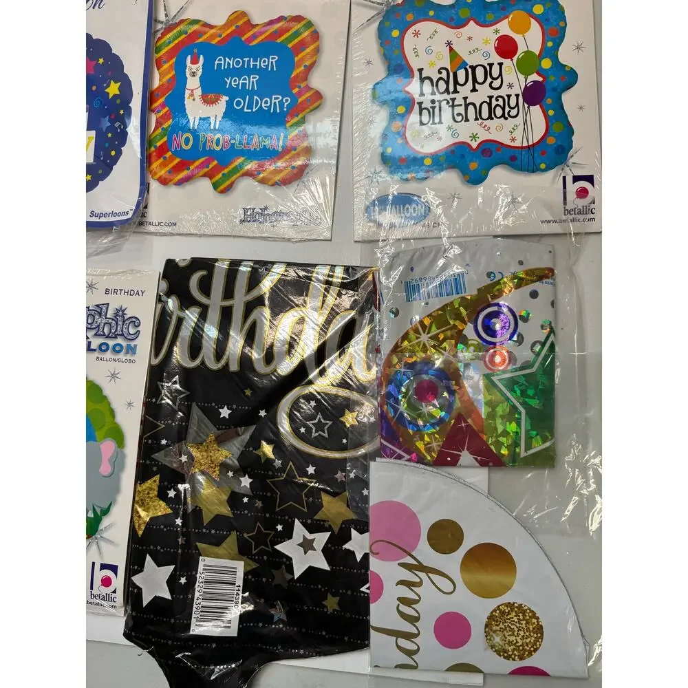 9 Happy Birthday Foil Balloons Party Supplies Balloon Air or Helium